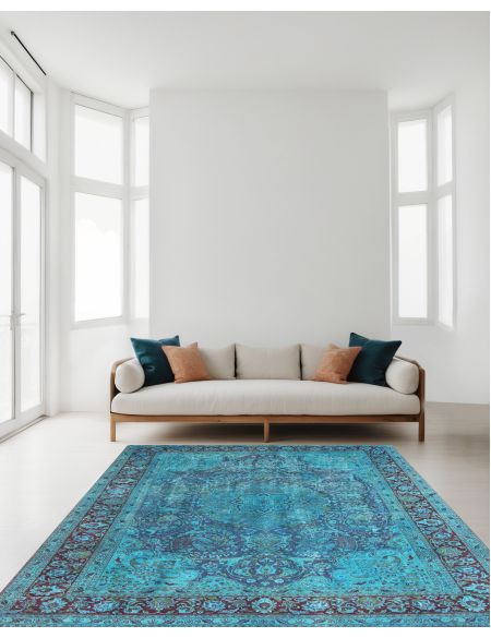 Retro Rug 336 x 246 Τυρκουάζ